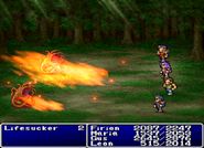Fire1 cast on all enemies in Final Fantasy II (PS).