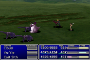 Cait Sith attempting to steal in Final Fantasy VII.