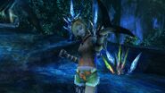 Rikku's victory pose in Final Fantasy X (PS2).