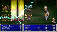 Thunder6 cast on the enemy party in Final Fantasy II (PSP).