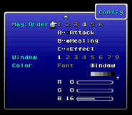 Second page of the Config menu (SNES).