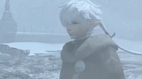 Alphinaud arriving in Ishgard.