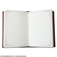 Blank pages of the notebook with detail on border.