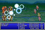 Holy4 cast on all enemies in Final Fantasy II (GBA).