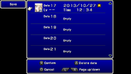 The Save menu in the Complete Collection for PSP.