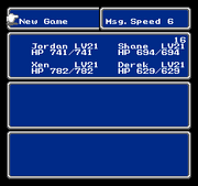 FFIII NES Main Menu