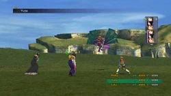 The party in Critical (50%) in Final Fantasy X.