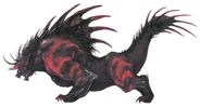 Concept art of a Behemoth for Final Fantasy XIV.