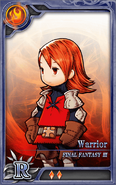 Refia como uma carta Rank R Warrior.