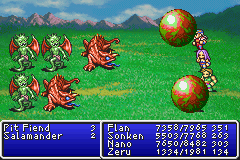 Mini1 cast on the party in Final Fantasy II (GBA).