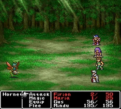Firion and Maria in Critical in Final Fantasy II (PS).