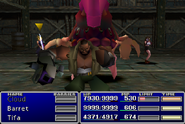 Barret using Flash in Final Fantasy VII.