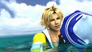 Tidus with a blitzball.