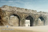 Concept of ruined aqueducts.
