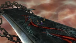 On Braska's Final Aeon's sword.