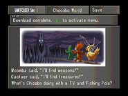 Menu screen from Final Fantasy VIII explaining Chocobo World.