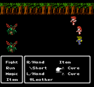 The Item menu in battle (NES).