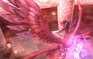 Phoenix manifesting during one of Iroha's special moves.