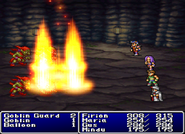 Fire3 targeting all enemies in Final Fantasy II (PS).