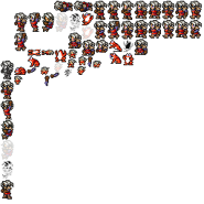 Sheet of Luneth's Warrior sprites.