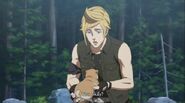 Prompto and a puppy.