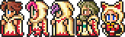 The cast of Final Fantasy V as White Mages.