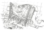 Concept art of a destroyed stage.