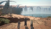 FFXVI Party arriving at Dzemekys Falls