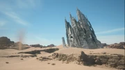 Fallen ruin in Velkroy Desert from FFXVI