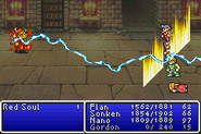 Thunder8 cast on the party in Final Fantasy II (GBA).