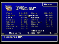 FFII PSX Magic Menu