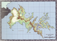 Draft of a world map.