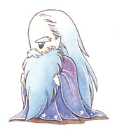 Kazuko Shibuya artwork of Fusoya for Final Fantasy IV (SNES).