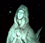 The statue in the Japanese version.