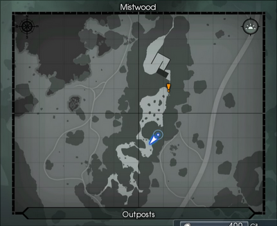 A map of Mistwood from Episode Duscae