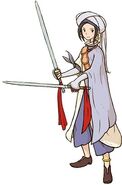 A Hume as a Paladin in Final Fantasy Tactics A2: Grimoire of the Rift.