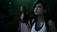Tifa below pillar from FFVII Remake