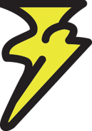 Yellow lightning schema icon, Piggyback guide.