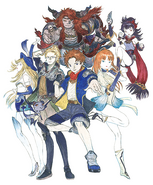 FFLII Amano Cast.png (380 KB) Maina featured in artwork by Yoshitaka Amano.