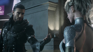 Nyx gives Lunafreya the ring in Kingsglaive: Final Fantasy XV.