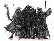 Yoshitaka Amano artwork of Gabranth with Bergan, Zargabaath, Drace and Ghis.