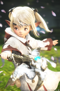 Imagen CG de una maga blanca lalafell.