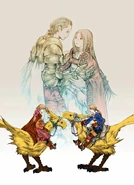 Artwork of Delita, Ovelia, Alma and Ramza.