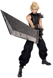 Cloud Strife from FFVII Remake battle render