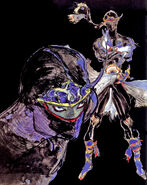 Рекламная листовка с изображением Тени из Final Fantasy VI.