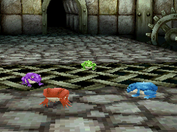The party as toads in Final Fantasy III (DS).