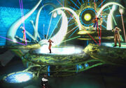 Selphie, Zell, Quistis and Irvine perform in FH.