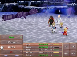 Calca under Gradual Petrify in Final Fantasy IV: The After Years (iOS/Android).