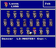 FFV SNES Job Menu