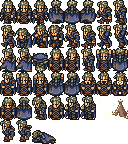 Sprite sheet of Edgar as "Gerad" (SNES/PSX/GBA).